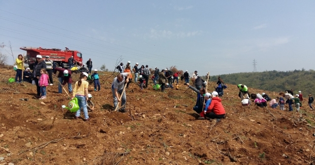 Bursa Çimento'dan Kestel'e yüzlerce ağaç